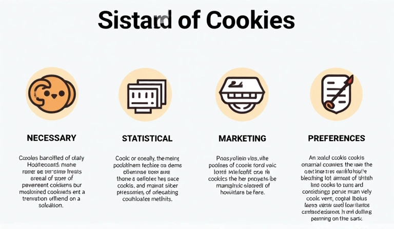 Grafické znázornění různých typů souborů cookie